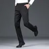 Nuevos pantalones de traje de algodón y lana para hombre de otoño e invierno, jóvenes y de mediana edad, de negocios, rectos, elásticos, engrosados, antiarrugas, antiadherentes, grises