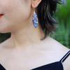 Comercio exterior comercio electrónico nuevos aretes colgantes geométricos de piedra natural bohemios joyería popular europea y americana al por mayor