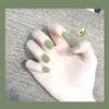 Novas Unhas de Manicure Foscas de Cor Pura, Adesivos de Unha Postiça Removíveis Curtos Redondos, Estilo Geléia de Cola para Unhas Vestíveis por Atacado