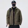 Nueva Chaqueta de Otoño e Invierno para Hombre con Forro de Polar, Engrosada, Puntada Visible, Gama Alta, Simple, Casual, Moda Versátil, Cuello Solapa