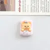 Urso de Desenho Animado Dormindo Fofo Borracha Cabeça de Cola em Creme Corda para Cabelo Adesivo de Geladeira Adesivo para Celular DIY Pequena Resina