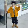 Cortavientos con capucha para niño de primavera y otoño Estilo coreano Infantil Guapo Moderno Fresco Casual Chaqueta de Montañismo Abrigo de Otoño para Bebé Comercio Exterior