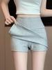Pantalones cortos divididos de yoga para chica sexy, cuatro estaciones, nuevas explosiones, cintura alta, anti-running, falda ligera y delgada, falda deportiva para mujer