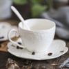 Taza de café de cerámica con relieve de estilo europeo, taza de té de flores de la tarde para el hogar, taza creativa para beber para niñas en la oficina