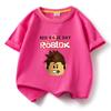 ROBLOX estampa de desenho animado roupas infantis fornecimento transfronteiriço de camisetas infantis de algodão puro manga curta atacado