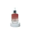 Em estoque atacado frasco plano de 15ml frasco de essência frasco conta-gotas de ombro de 30ml frasco de vidro de fundo grosso de 50ml solução estoque dividida em frascos