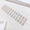 Tiras para Manicure Olho de Gato de Cor Pura Personalizadas, 30 Peças de Tiras de Unha Vestíveis Codificadas, Tiras para Atacado, Tiras de Unha Pré-Feitas Personalizadas