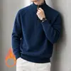 Suéter de Medio Zip para Hombre Estilo Otoño e Invierno Más Terciopelo Engrosado Casual Calidez Ropa de Punto para Hombre Estilo Old Money Ropa para Hombre