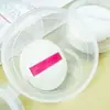 Puff de Marshmallow Caixa de Armazenamento Redonda Portátil Ferramenta Portátil de Maquiagem Beauty Lentes de Contato Joias Caixa Redonda Pequena de PP Transparente