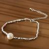 ¡Destello! Collar de dos perlas de plata rota de la Vía Láctea para mujer, cadena de clavícula con diseño de nicho, collar de alta calidad, primavera y verano, nuevo