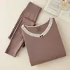 Ropa Interior Térmica Adelgazante Sin Costuras Nueva 2026 para Mujer, Conjunto Delgado de Top y Pantalones Calentados para Otoño e Invierno, Disponible al por Mayor