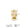 Tarro de Dulces Transparente Estilo Europeo Electroplateado con Tapa, Diseño Tallado Dorado, Decoración de Sala de Estar de Lujo Ligero, Tarro de Ahorro Alto con Patas