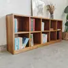 Estante de Chão de Olmo Estante Combinada Prateleira de Armazenamento de Brinquedos e Livros Infantis Rack de Armazenamento Simples Personalizado Sala de Estar Madeira Maciça Armazenamento