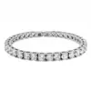 Cadena de Tenis Joyería Europea y Americana Pulsera de Tenis de 5 mm Moda Hip-Hop para Hombres y Mujeres Hebilla Pulsera de Circonita