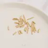 Cuentas Largas de Arroz Chapadas en Oro de 14 Quilates que Conservan el Color, Cuentas Espaciadoras Tubulares Delgadas, Cuentas de Palillo, Cuentas Tubulares Redondas y Rectas, Accesorios para Joyería DIY, Materiales de Cuentas Sueltas