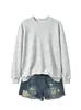 Fabricantes un gran número de punto Amazon deseo transfronterizo moda color liso cuello redondo jersey suéter manga larga holgado ropa de mujer