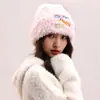 Gorro de Punto de Color Sólido Holgado para Mujer en Invierno, Moderno y a la Moda, Hace que la Cara Parezca Más Pequeña, Cálido y Protector de Orejas, Sombrero de Lana