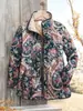 Estación Independiente Transfronteriza 2025 Moda Femenina Temu Chaqueta de Algodón Plisada Estampado Digital Floral Chaqueta de Algodón para Mujer F249