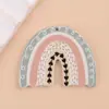 Accesorios coreanos Ins de acrílico multicolor en forma de U con franja arcoíris, accesorios simples de nicho semicirculares para bricolaje