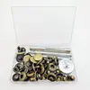Caja con 15 juegos 15 mm Cuatro colores Material de Hierro 831 Broches de Presión Ocultos Invisibles Madre e Hijo Broches Metálicos de Cuatro Agujeros Broches de Emergencia