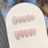 Unhas Vestíveis Minimalistas Artesanais de Verão Estilo Coreano Que Realçam a Tez, Exalam Elegância e Têm um Toque Sofisticado, Adesivos para Unhas Curtas, Unhas Postiças