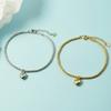 Pulsera de Gipsófila Brillante para Mujer Fideos Lisos Amando Simple Combinable Estilo Coreano Corazón de Durazno Diseño Estudiantil Joyería