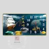 Reloj de Sala de Estar Colgante de Pared Sala de Estar Silencioso Reloj de Cuarzo Moda Simple Reloj de Celebridad de Internet Pintura Decorativa 2023 Wangzhai