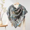 Lenço Quadrado Fino de Seda e Lã para Primavera e Verão o Ano Todo Feminino 200 Xale Étnico Lenço para Ar Condicionado Feminino Customização de Fábrica