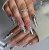 Arte de Uñas Degradado Transfronterizo Europeo y Americano Más Vendido Piezas de Uñas Portátiles Uñas Francesas Cortas Ovaladas Avanzadas Pegatinas para Uñas