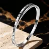 Pulsera de Mujer de Acero de Titanio Transfronterizo Oro Rosa Acero Inoxidable Lujo Ligero Alta Gama Nicho Moda Pulsera de Zirconia Pulsera