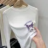 Camiseta Térmica Base Infantil Kuromi 2025 Inverno Nova Moda Top Espesso de Gola Redonda para Bebês