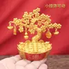 Adorno de Árbol de la Fortuna del Año Nuevo del Caballo - Árbol del Dinero Giratorio con Lingotes de Oro para Atraer Riqueza, Pieza Decorativa de Escritorio