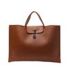 Bolso de mano simple de gran capacidad para mujer 2024 nueva moda bolso tote retro color sólido trabajo viaje