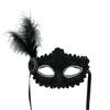 Venta caliente transfronteriza, máscara de bola navideña de carnaval, encaje de cuero, plumas y gorro, máscara veneciana sexual