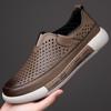 Zapatos de Verano para Hombre Calados y Transpirables, Sandalias Versátiles y Cómodas, Zapatos Slip-On de Suela Blanda, Zapatos de Suela Gruesa, Caña Baja y Ligeros