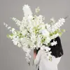 Buquê de flores artificiais de lírio branco puro, flores de seda, flores artificiais de plástico, decoração de sala de estar, arranjo floral de casamento