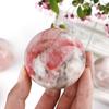 Artesanato Transfronteiriço de Cristal Atacado de Fábrica, Ornamentos Naturais de Pedra Bruta Polida para Decoração de Casa, Presentes, Bolas de Opala Rosa