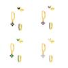 Moda Europeia e Americana Ins Distintivo Diamond Wear Ear Ring Ear Buckle Four-leaf Clover terno Brincos Venda Quente das Mulheres Amazon