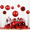 Decorações Festivas de Abertura Layout de Cena Bola de Natal Vermelha Brilhante Fosca com Glitter Pingente Bola de Plástico Pendurada 6-30