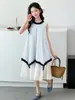 Vestido Sem Manga para Meninas Verão 2026 Novo Estilo para Meninas Mais Velhas, Vestido de Algodão Estilo Coreano, Vestido Regata Infantil