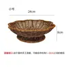 Cesta Redonda Tejida de Mimbre Sintético Plato de Frutas Forma de Pétalo Cesta de Almacenamiento para Hogar Cocina Sala de Estar Cesta para Snacks Cesta de Frutas y Verduras Plato para Frutas Secas