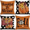 Jit Funda de Almohada Combinada de Calabaza para Festival de la Cosecha Transfronterizo Amazon Acción de Gracias Hogar Sofá Funda de Almohada Decorativa