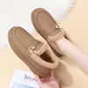 Zapatos de Algodón Procesados y Personalizados para Mujer en Invierno, Nuevos de Terciopelo Engrosados Calientes, Botas de Algodón de Moda y Cómodas para Mujer, Zapatos para Madres de una Pierna