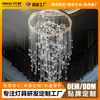 Araña de cristal de lujo ligero transfronteriza para escaleras, para villas con espacios abiertos de doble altura y escaleras de caracol, con un diseño elegante, moderno y de alta gama