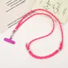 Nuevo Color de Moda Tejido a Mano Cadena Cruzada Unisex Colgante para Teléfono Móvil Colgante de Bolsa Ajustable Cordón
