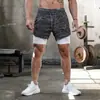 Pantalones Cortos Deportivos Casuales para Hombre de Fábrica con Stock Transfronterizo para Exteriores Baloncesto Dos en Uno Playa Correr Pantalones Cortos de Cinco Puntos