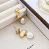 Verano Nuevo Piedra Natural Aguja de Plata 925 Aretes Europeos y Americanos Aretes Multicapa Semicirculares Joyería Transfronteriza de Qingdao