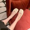 Em Estoque Agora~ Novo Estilo Sapatos Mocassins de Couro Genuíno com Bico Dividido para Mulheres, Sapatos Rasos Planos, Sapatos de Couro com Bico Dividido Acabamento Espelhado