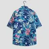 Camisa de Flores de Playa para Hombre Hawaiana de Manga Corta Holgada Verano Delgada Moderna Casual Traje de Hombre Camisa de Dos Piezas