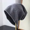 Chapéu de lã fino e respirável estilo slouchy outono e inverno gorro chapéu estiloso que cobre o rosto protege as orelhas chapéu de puxar chapéu para o frio circunferência da cabeça grande moderno